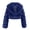 Navy-1, variant on Women's Faux Fur Cropped Coat Fluffy Faux Fur Jacket Long Sleeve Lapel Furry Winter Warm Shaggy Parka Short Coats