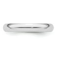 thumbnail image 5 of Platinum Solid Polished Half Round Lightweight 3mm Half-Round Featherweight Band Ring Size 8 Ring for Women and Men, 5 of 5