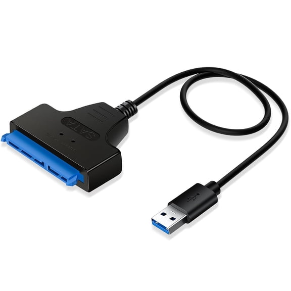 SATA to USB A Cable, USB A 3.0 to 2.5” SATA III Hard Drive Adapter Aluminum Shell Nylon Cord External Converter for SSD/HDD Data Transfer