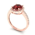 thumbnail image 2 of Solitaire with Accents Engagement Ring for Women - 2.27ct Natural Garnet in 14K Rose Gold Promise Ring, 2 of 6