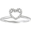 Charming Heart Diamond Accent Engagement Ring Enhancer in 10kt White Gold