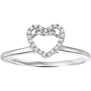 Keepsake Charming Heart Diamond Accent Engagement Ring Enhancer in 10kt White Gold