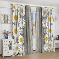 thumbnail image 4 of Rustic Farmhouse Kitchen Curtains,Spring Farm Daisy Floral Flowers Retro Country Wooden Blackout Rod Pocket Window Drapes for Living Room Bedroom Bathroom Home Decor W52xL84in, 4 of 6