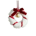 thumbnail image 2 of NWOKYZGH 1Pc Plush Christmas Kitchen Cabinet Wreaths with Bow 4.72 Inch Mini Christmas Wreath Small Kitchen Xmas Decor for Window Door, 2 of 6
