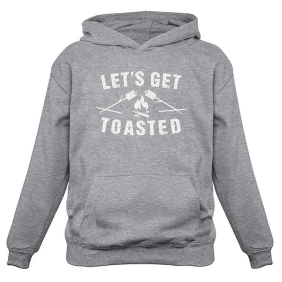 Camping Gift Let's Get Toasted - Funny Camping Hoodie XX-Large Gray