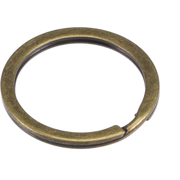 Split Key Rings 30mm Open Flat Jump Connector for Lanyard Zipper Handbag, Electroplated Iron, Pack of 20