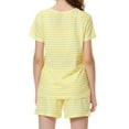 thumbnail image 4 of Beezizac Girls Pajamas Yellow Stripe Pyjama Sleepwear Clothes Set Shorts Big Kids Size 10, 4 of 8