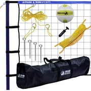 Park & Sun Spiker Sport Steel Blue Portable Outdoor Volleyball Net Set w/ Bag