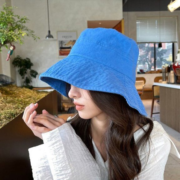 CoCopeaunts Denim Bucket Hats For Women Spring Summer Wide Brim Sun Hats Unisex Men Panama Outdoor Foldable Fisherman Hat Sunshade Visor Cap