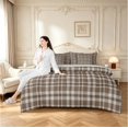 thumbnail image 5 of Manfei Vintage Plaid 7pcs Queen Bedding,Retro Grid Bedding Comforter Set Queen,Brown White,Light Gray Reversible, 5 of 7