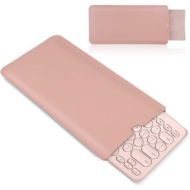 Étui Housse Clavier en Cuir PU pour Clavier Sans Fil Bluetooth Multi-Appareils Logitech K380, Housse Clavier Logitech K380 pour Mac - Rose