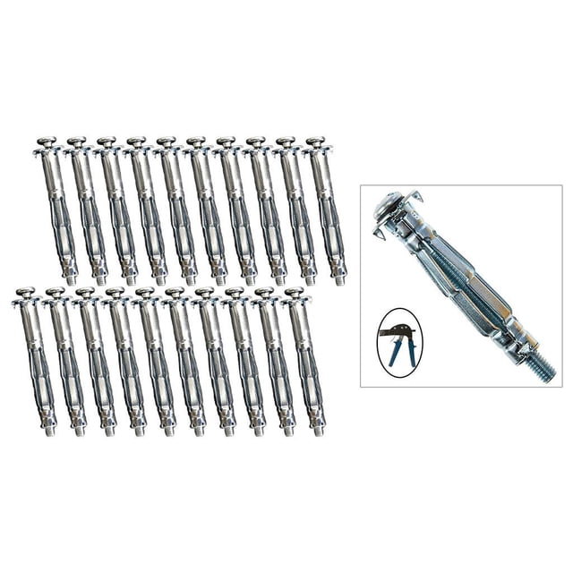 Herramienta de colocación de anclajes de pared hueca con surtido de tornillos de anclaje de pared Hollow Drive (, M5, M6) para ación de placas de 5x65 DYNWAVEMX Anclajes de pared huecos