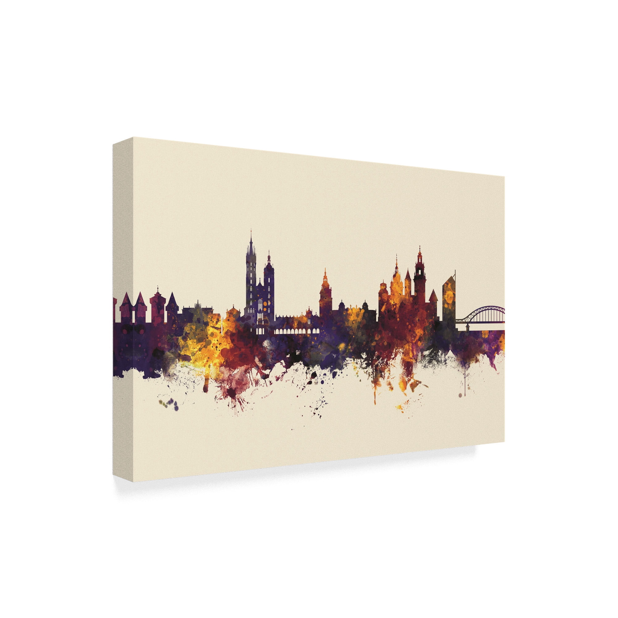 Trademark Fine Art 'Krakow Poland Skyline III' Canvas Art by Michael Tompsett