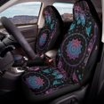 thumbnail image 4 of Uourmeti Polyester Universal Car Seat Covers for Automotive, Washable Stretch Seat Protector, Gradient Dreamcatcher Design, 4 of 7