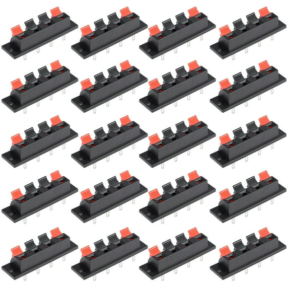 20pcs 4 Way Jack Socket Spring Push Release Connector Speaker Terminal Strip