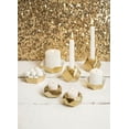 thumbnail image 2 of Wedding Decor Geometric Candle Holder Tea Lights and Votives 1.25 in Gold 2 Pack, 2 of 3