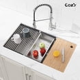 thumbnail image 4 of COZY Stainless Steel Kitchen Sink, Single Bowl, Undermount Handmade Sink in Brushed, with Cutting Board, Colander, Grid, 4 of 12