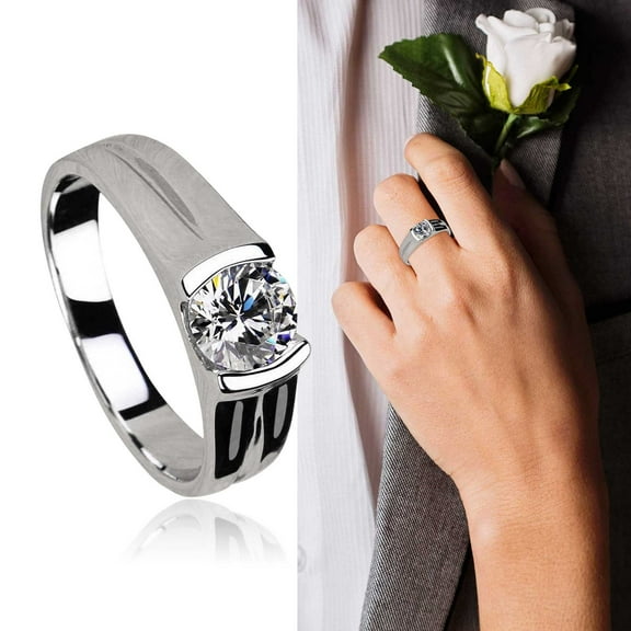 hanxiulin rings round cut moissanite platinum plated sterling silver engagement wedding ring for women promise ring for her mother day