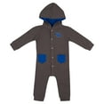 thumbnail image 2 of Newborn & Infant Colosseum Charcoal Kentucky Wildcats Zando-Zan Waffle Full-Snap Hooded Romper, 2 of 3