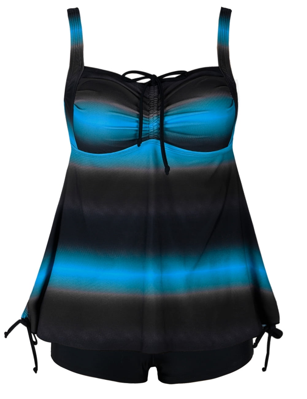 Hilor Tankini Bathing Suits for Women Plus Size Swimsuit Retro Paisley Two Piece Swimwear 