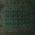 thumbnail image 1 of Ahgly Company Machine Washable Indoor Square Persian Turquoise Blue Traditional Area Rugs, 4' Square, 1 of 4