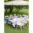 thumbnail image 5 of Navy Blue Tulip Outdoor Tablecloth with Umbrella Hole, Watercolor Farmhouse Floral Botanical Spillproof Waterproof Outdoor Table Cover, Patio Tablecloths for Party Picnic Camping, Rectangle 60"x84", 5 of 9
