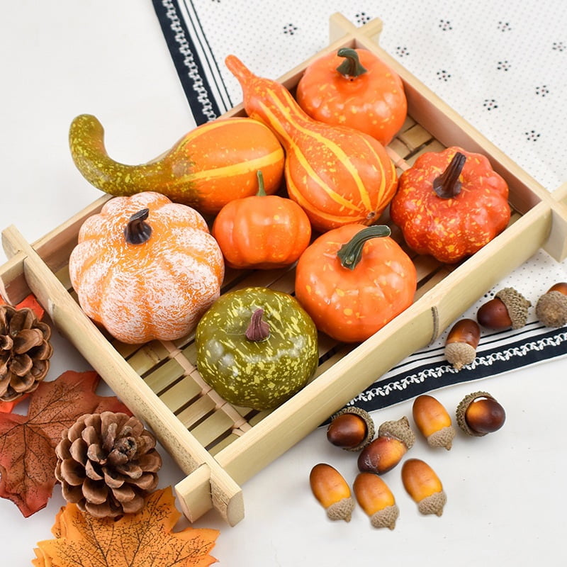 50Pcs Fall Harvest Decor Artificial Mini-Pumpkin Gourd Acorn Berries Maple Leaf 50Pcs Fall Harvest Decor Artificial Mini-Pumpkin Gourd Acorn Berries Maple Leaf