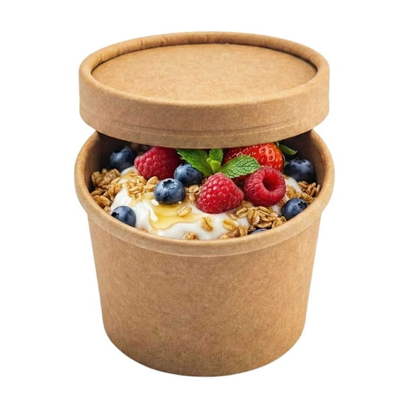 Coppetta Round Kraft Paper To Go Cup Lid - Fits 4 oz - 50 count box