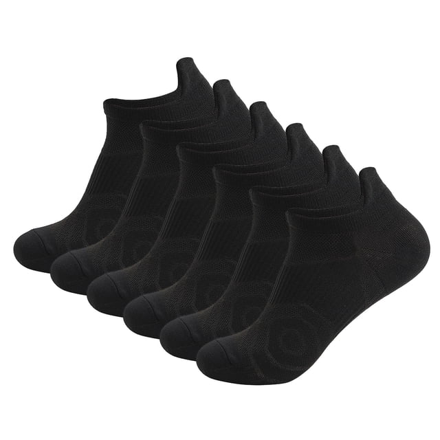 Under $10 Socks Black Mens and Womens Daily Leisure Simple Solid Color Towel Bottom Thickened Cushioning Sweat Absorption and Breathable Running Short Socks