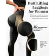 thumbnail image 3 of Resistance Band Leggings Anti Cellulite for Women, 3D Compression Leggings, Seamless Scrunch Butt Lift Yoga, 3 of 7