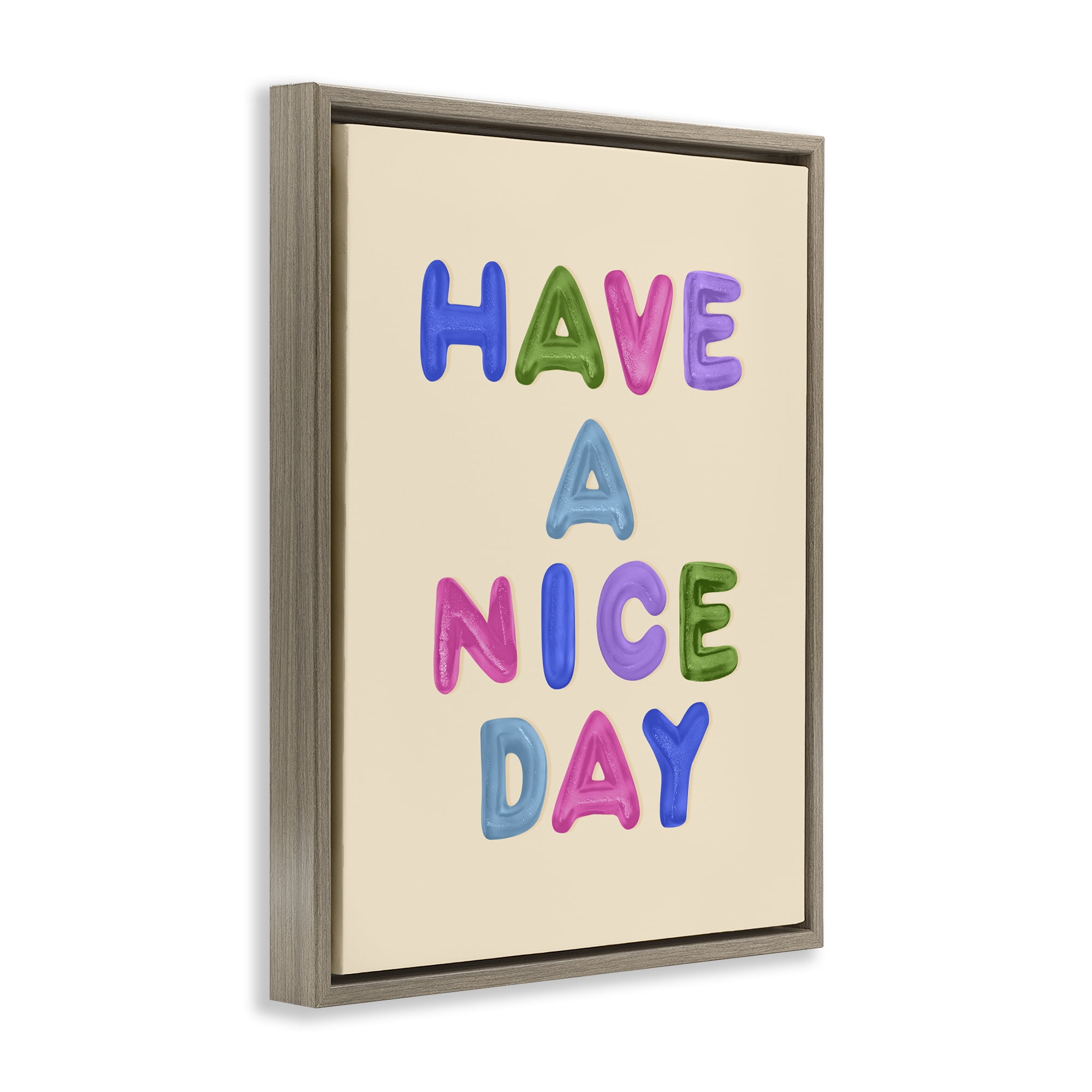 Stupell Industries Have a Nice Day Gummies Brown Framed Floater Canvas Wall Art, design by LISH Creative