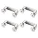 thumbnail image 1 of Uxcell 4-Pack de Hebillas de Conector D-Ring, 24mm x 6mm Aleación de Hebillas de Puente de Ángulo Derecho para Bolsa/Cartera/Artesanía DIY[Tono Plateado], 1 of 6