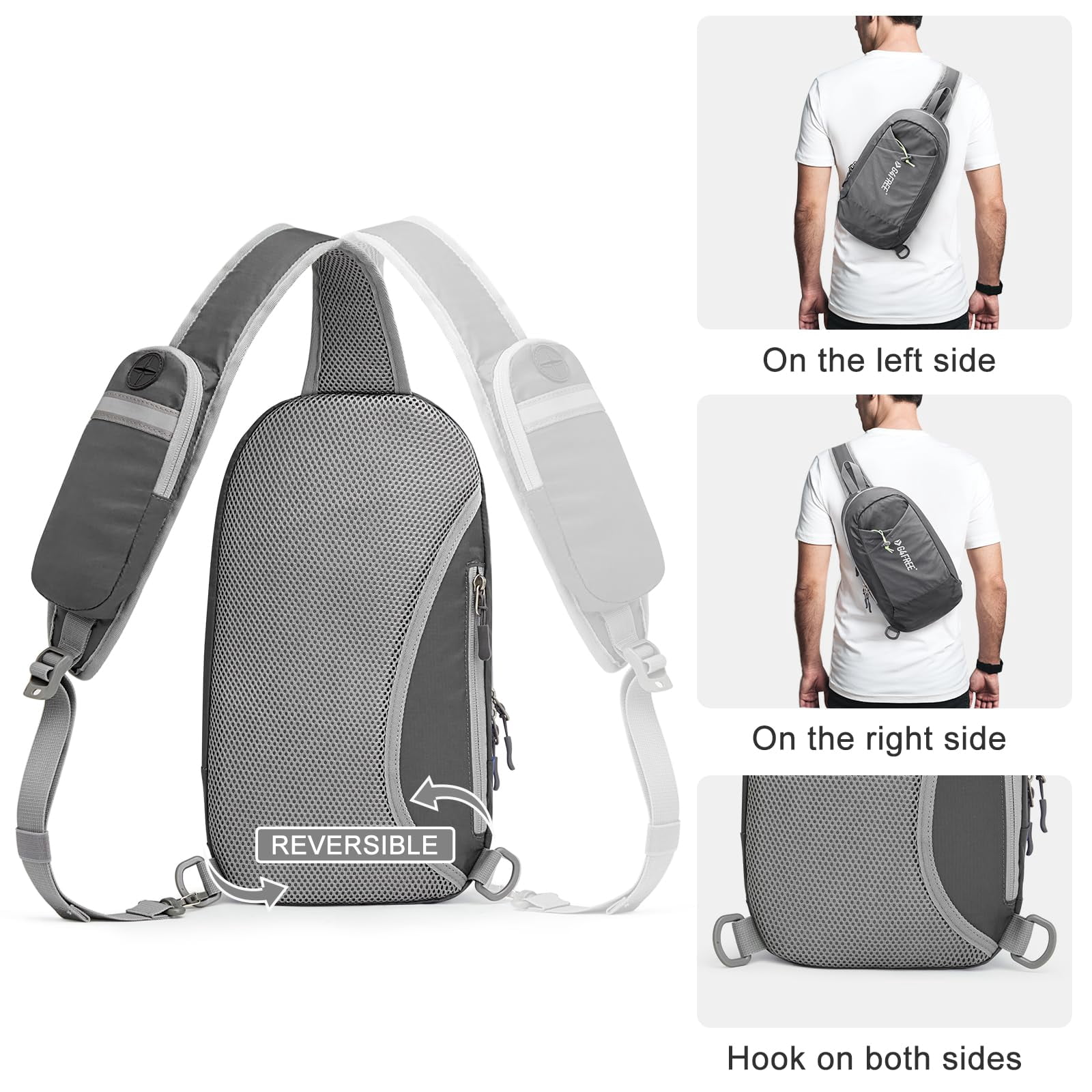 G4Free Sling Bag RFID Blocking Crossbody Backpack with Front Pocket Hiking Daypack Chest Bag for Women Men