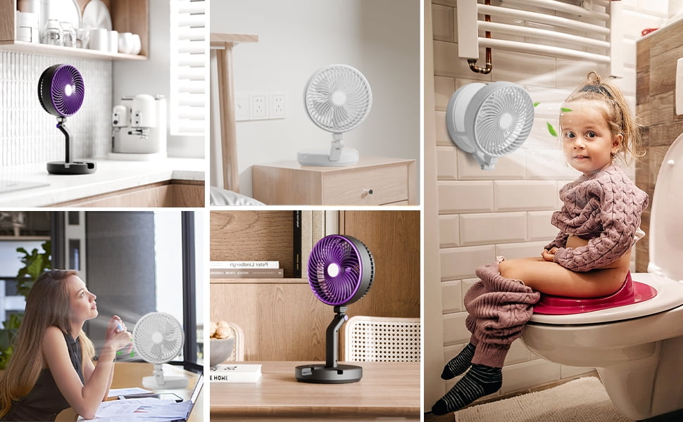 Multifunctional Electric Desktop Fan Fold Portable Home Air cooler Fan Wall Rechargeable fan