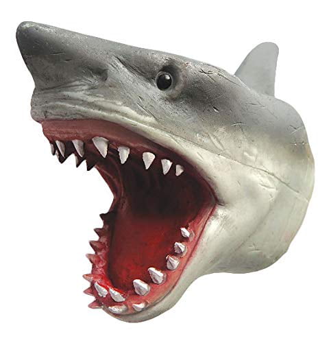 SHARK HAND PUPPET Soft Stretchy Rubber&Plastic Jaws Baby Shark 