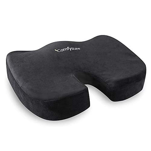 ComfySure Memory Foam Seat Cushion with Removable Microfiber Cover - Coccyx, Tailbone, Sciatica, Lower Back Support and Pain Relief - Fits Most Office, Desk, Computer Chairs and Car Seats
