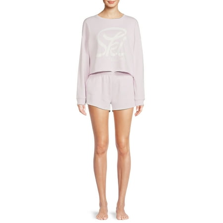 

Grayson Social Women s and Women s Plus Long Sleeve Pullover and Shorts Sleep Set 2-Piece