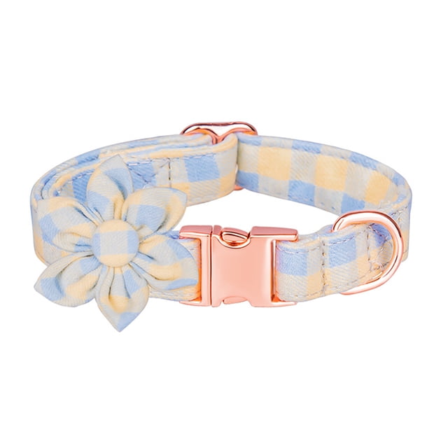 Flor suave ajustable del collar de perro de la muchacha del collar del animal doméstico de la seguridad del collar de perro del algodón de la correa del collar de perro flor