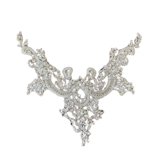 Qarigey Apliques de diamantes de imitación hermosos y fáciles de coser, parches para adornos de cuentas, parches para vestidos de novia y Ropa, zapatos y accesorios Miscelánea verde negruzco