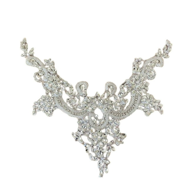 kurtrusly Beauté de Robe de Mariée avec Coudre sur Perles Garniture Patchs Faits avec Acrylique Large Application Polyvalent Vert Noirâtre 1Set