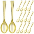 thumbnail image 1 of 24 piezas de plástico desechables de oro mini cuchara conjunto de plástico imitar cubiertos de metal para picnic de fiesta de barbacoa, 1 of 6
