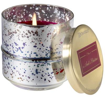 THE SMELL OF CHRISTMAS  Aromatique Metallic Glass 2.7 oz  Scented Jar Candle 