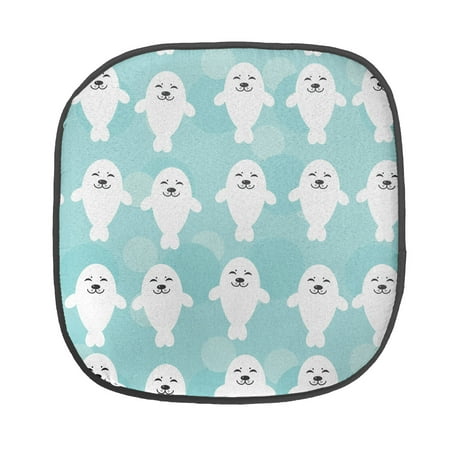 

Sea Animals Chair Seating Cushion Seals with Faces Smiling Cheerful Theme Soft Seat Pads for Office with Anti-slip Backing 16 x16 Turquoise Pale Blue by Ambesonne