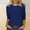 c02Blue, variant on LNWUY Tops for Women 3/4 Sleeve Crewneck Cute Basics Tees Casual Fashion Spring Summer T Shirts Business Work Tee Top Brown XXL