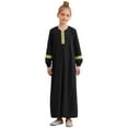 thumbnail image 1 of Linjinx Robe de Danse de Louange pour Filles Abaya à Manches Longues Robe Maxi de Fête Prière Musulmane Islamique Dubaï Robe Décontractée Noir 14, 1 of 7