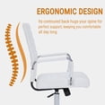 thumbnail image 5 of Sidanli Ergonomic Desk Chairs, Executive Swivel Leather Mid Back Chair with Smooth Rolling Wheels for Office, Conference Room White, 5 of 13