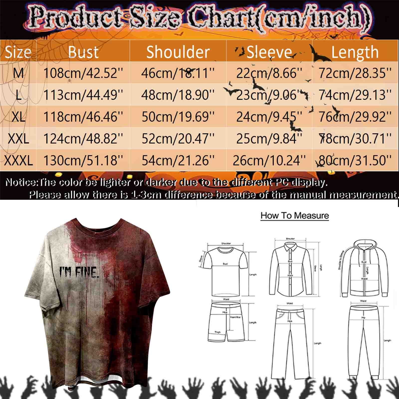 T-shirt Homme Halloween Zombie 3D – Col Rond, Coupe Décontractée, Style Rétro Hip Hop - 3