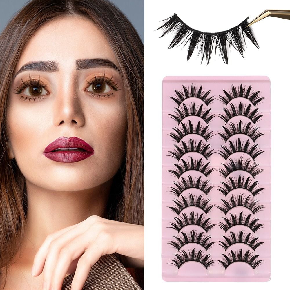 Manga Lashes Natural Wet Look False Eyelashes Manhua Anime Cosplay Korean  Makeup 3D Spiky Thick Lashes That Look Like Individual Clusters by Geeneiya