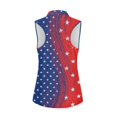 thumbnail image 2 of HUIACONG American Flag Star Pattern Soft Women's Sleeveless Golf Shirts, Breathable V Neck Workout Tank Tops for Sports Tennis Outdoor, 2 of 7