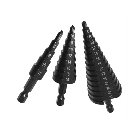 

Step Drill Bit 4-12/20-32Mm Nirtird Coated Wood Metal Drilling Tool Metal Hole Cutter Step Cone Drill Bit